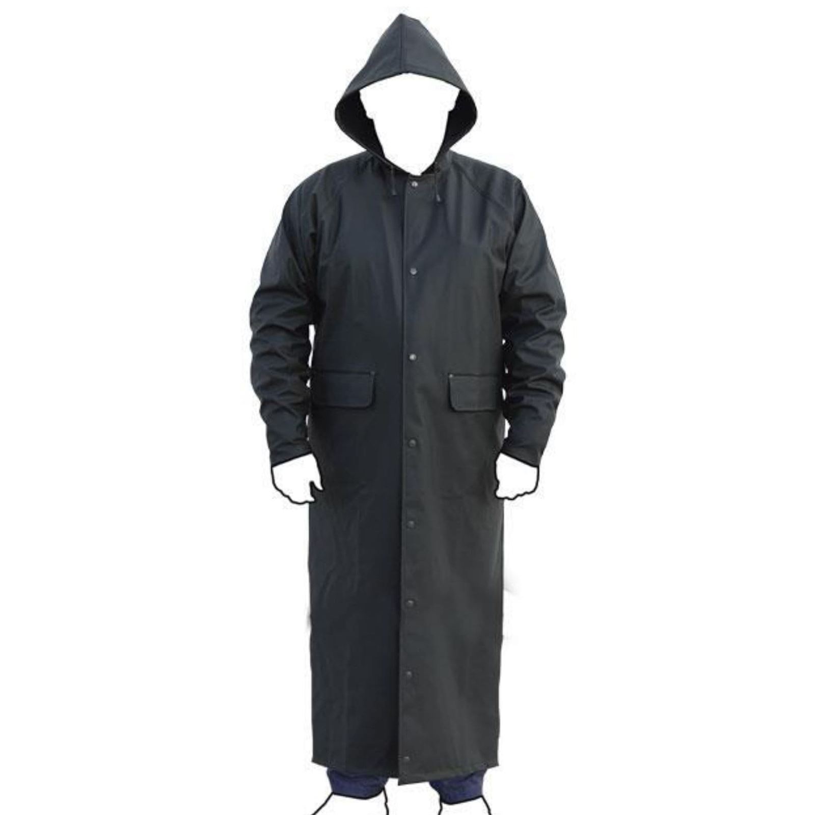 ABRIGO LARGO DE LLUVIA VERDE PU/PVC - Imagen 1