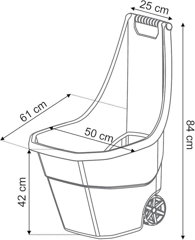 CARRO DE JARDIN VERDE 50X61X84 - Imagen 2