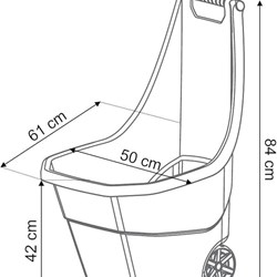 CARRO DE JARDIN VERDE 50X61X84 - Imagen 2