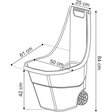 CARRO DE JARDIN VERDE 50X61X84 - Imagen 2