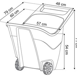 CARRO DE JARDIN VERDE 78X57X72 - Imagen 2