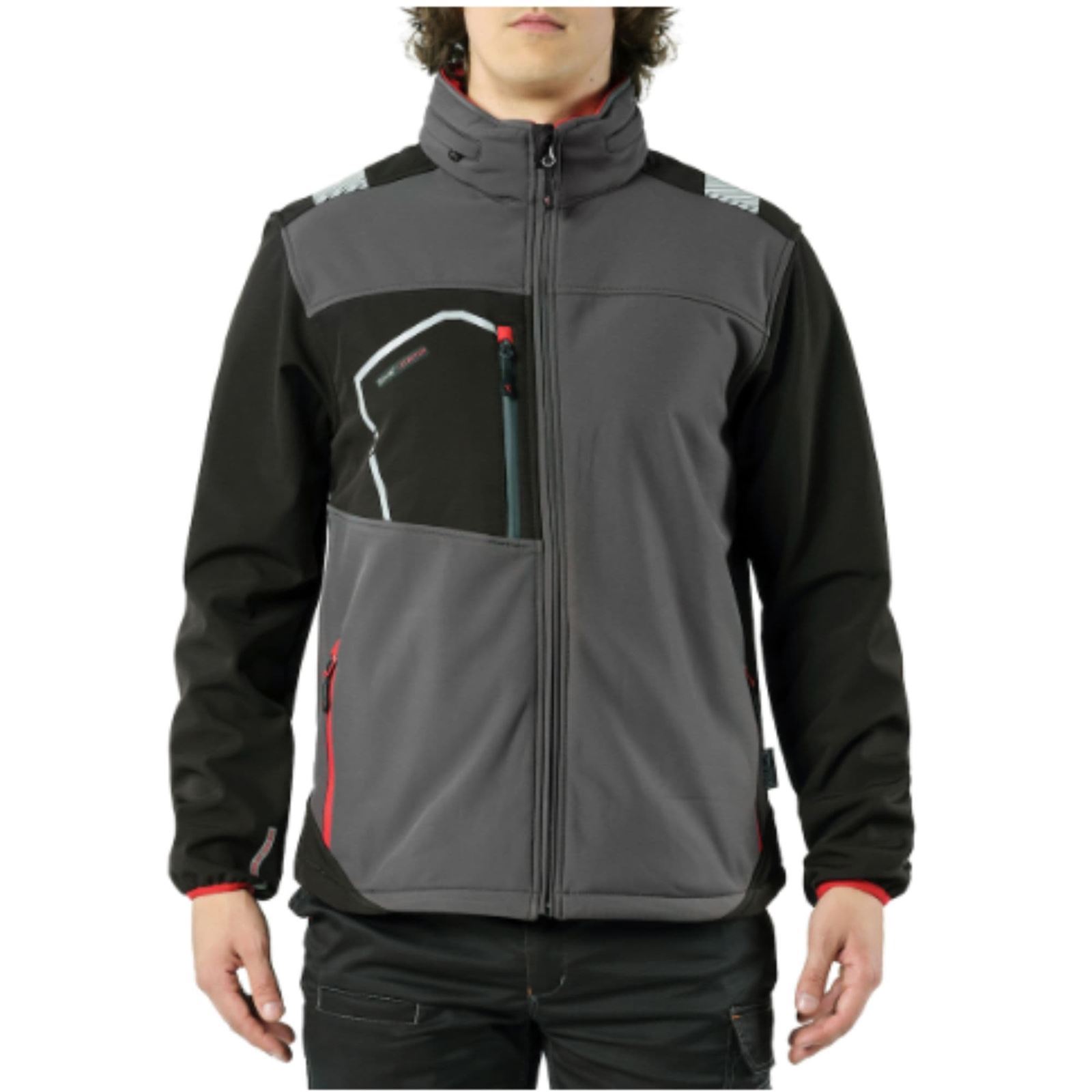 CHAQUETA SOFTSHELL POSH GRIS/NEGRO T.L - Imagen 1