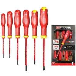 JUEGO DE 6 DESTORNILLADORES PROTWIST AISLADOS PROT SD SET 6 PCE 1000V FACOM - Imagen 1