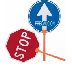 PALETA STOP MANGO PLASTICO MEPLASJAR - Imagen 1