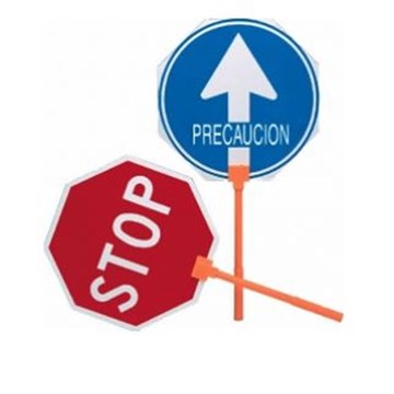 PALETA STOP MANGO PLASTICO MEPLASJAR - Imagen 1